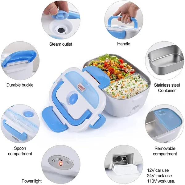Lunch Box Chauffante Portable 12V/24V/110V