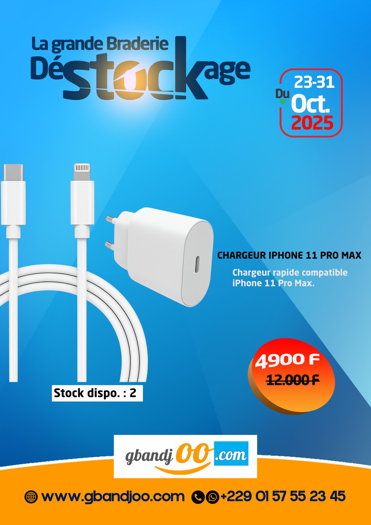 CHARGEUR IPHONE 11 PRO MAX